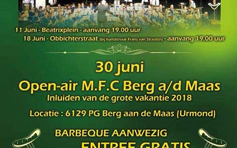 Zaterdag 30 juni 2018: Open Air MFC Berg aan de Maas