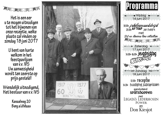Zondag 18 juni 2017: 100 jaar IVS met receptie, huldiging en spätshoppen!